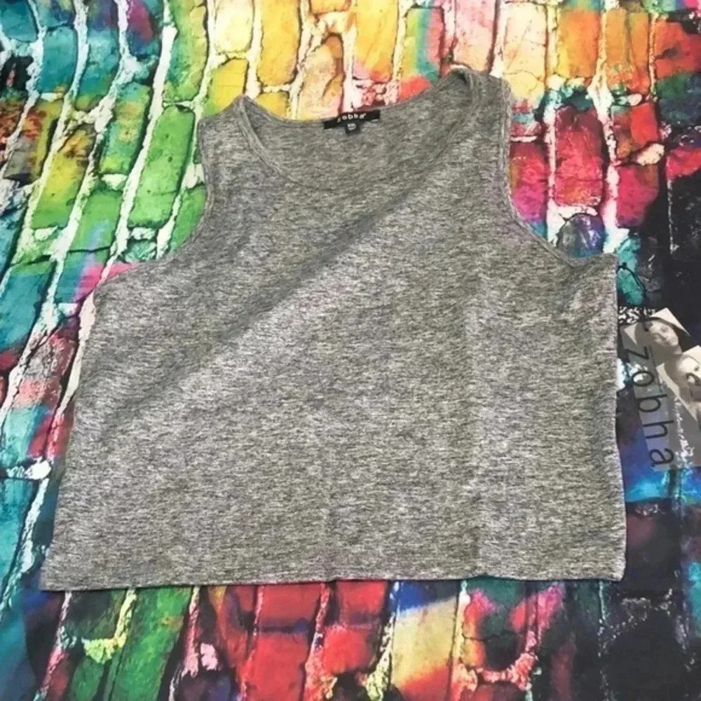 Zobha XXL heather gray athletic crop tank top‎ plus size